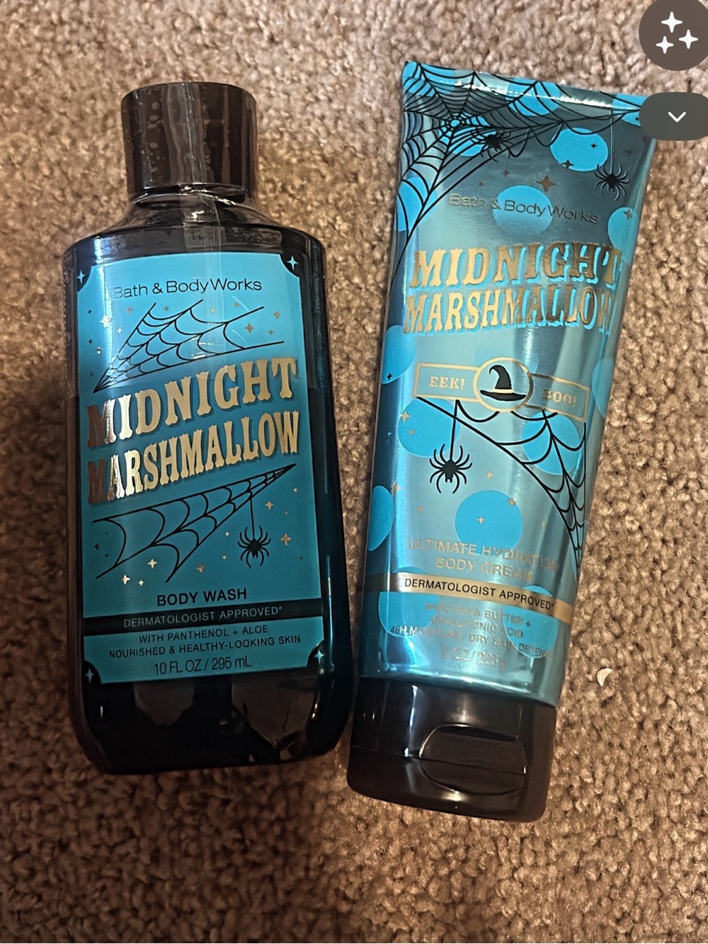 Bath & Body Works Midnight Marshmallow Blue & Black Body Wash & Cream